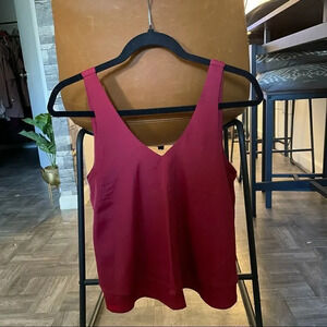 hollister red blouse tank flowy fit size XS